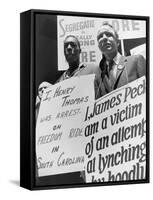 Freedom Riders James Peck and Henry Thomas Protest at NYC Bus Terminal, May 1961-null-Framed Stretched Canvas