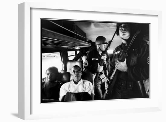 Freedom Riders Julia Aaron and David Dennis on Interstate Bus from Montgomery, AL to Jackson, MS-Paul Schutzer-Framed Photographic Print