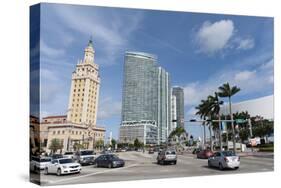 Freedom Tower and Modern Buildings Along Biscayne Road, Downtown, Miami, Florida, Usa-Sergio Pitamitz-Stretched Canvas