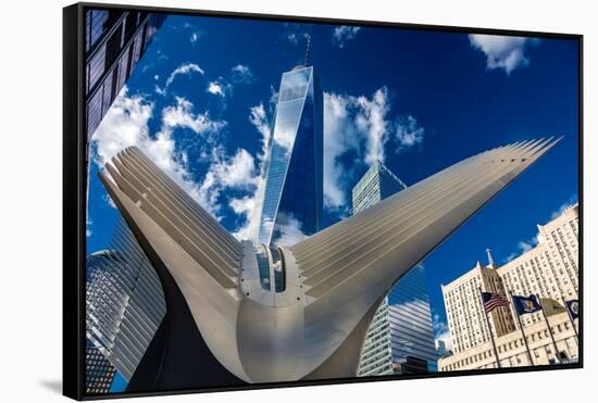 Freedom Tower and Oculos - seen from World Trade Center, NY, NY-null-Framed Stretched Canvas