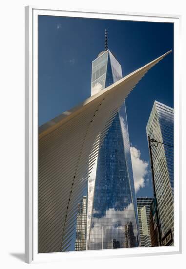 Freedom Tower and Oculos - seen from World Trade Center, NY, NY-null-Framed Premium Photographic Print