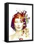 Freehand Fashion Illustration with a Pretty Woman and Butterflies-A Frants-Framed Stretched Canvas