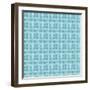 Freehand Turquoise Squares-Effie Zafiropoulou-Framed Giclee Print