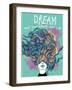 Freehand Vector Drawing - Dreaming Girl with Decorative Hair-A Frants-Framed Art Print