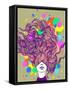 Freehand Vector Illustration with a Beautiful Hair Lady and Bright Blots-A Frants-Framed Stretched Canvas