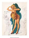 Retro Pin Up, Nude with Summer Hat-Freeman Elliott-Art Print