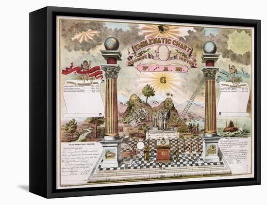 Freemason Emblematic Chart-null-Framed Stretched Canvas