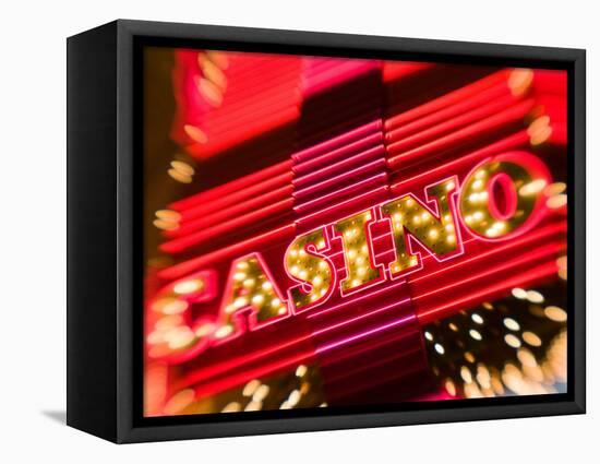 Freemont Street Experience, Downtown Binion's Horseshoe Casino, Las Vegas, Nevada, USA-Walter Bibikow-Framed Stretched Canvas