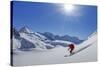 Freeride skier, Chamonix-Zermatt, Swiss Alps, Switzerland-ClickAlps-Stretched Canvas