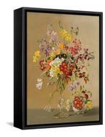 Freesias and Primroses-Albert Williams-Framed Stretched Canvas