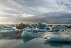 Jokulsarlon in Iceland - the Glacier or Glacial Lake - with Chunks of Iceberg Floating-Freespirittravel-Stretched Canvas