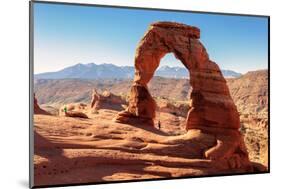 Freestanding Natural Arch Located in Arches National Park.-lucky-photographer-Mounted Photographic Print