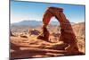 Freestanding Natural Arch Located in Arches National Park.-lucky-photographer-Mounted Photographic Print
