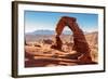 Freestanding Natural Arch Located in Arches National Park.-lucky-photographer-Framed Photographic Print