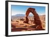 Freestanding Natural Arch Located in Arches National Park.-lucky-photographer-Framed Photographic Print