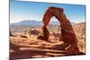 Freestanding Natural Arch Located in Arches National Park.-lucky-photographer-Mounted Photographic Print