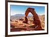 Freestanding Natural Arch Located in Arches National Park.-lucky-photographer-Framed Photographic Print