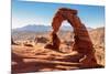 Freestanding Natural Arch Located in Arches National Park.-lucky-photographer-Mounted Photographic Print