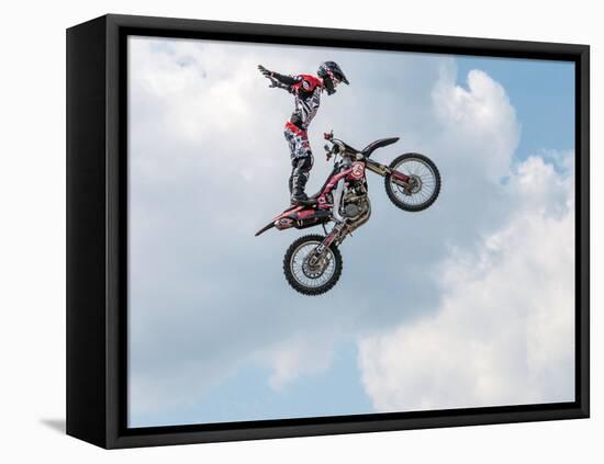 Freestyle Moto-Cross stunt motorcycling 2013-null-Framed Stretched Canvas