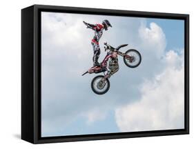 Freestyle Moto-Cross stunt motorcycling 2013-null-Framed Stretched Canvas