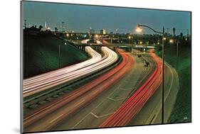 Freeway at Night-null-Mounted Art Print