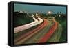 Freeway at Night-null-Framed Stretched Canvas