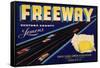 Freeway Brand - Oxnard, California - Citrus Crate Label-Lantern Press-Framed Stretched Canvas