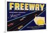 Freeway Brand - Oxnard, California - Citrus Crate Label-Lantern Press-Framed Art Print