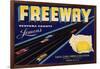 Freeway Brand - Oxnard, California - Citrus Crate Label-Lantern Press-Framed Art Print