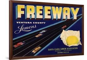 Freeway Brand - Oxnard, California - Citrus Crate Label-Lantern Press-Framed Art Print