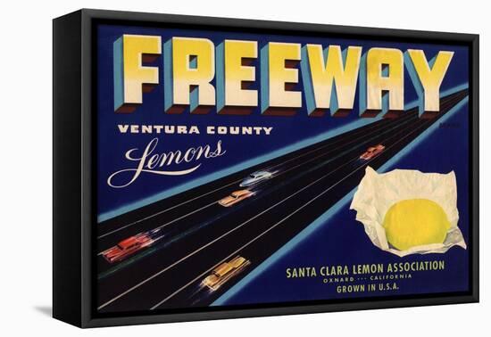 Freeway Brand - Oxnard, California - Citrus Crate Label-Lantern Press-Framed Stretched Canvas