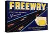 Freeway Brand - Oxnard, California - Citrus Crate Label-Lantern Press-Stretched Canvas