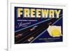 Freeway Brand - Oxnard, California - Citrus Crate Label-Lantern Press-Framed Premium Giclee Print