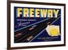 Freeway Brand - Oxnard, California - Citrus Crate Label-Lantern Press-Framed Premium Giclee Print