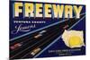 Freeway Brand - Oxnard, California - Citrus Crate Label-Lantern Press-Mounted Premium Giclee Print