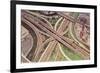 Freeway Cloverleaf from Above-null-Framed Art Print