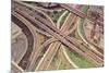 Freeway Cloverleaf from Above-null-Mounted Art Print