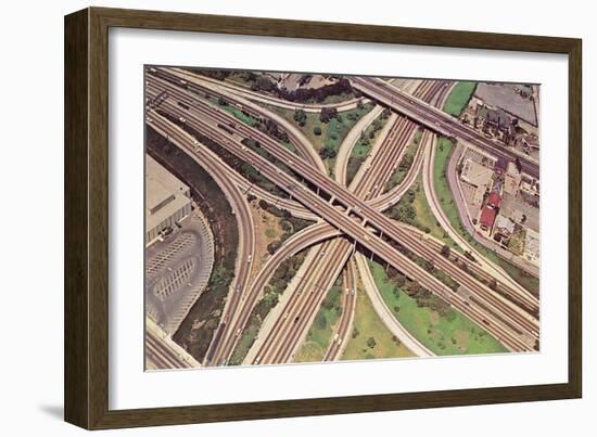 Freeway Cloverleaf from Above-null-Framed Art Print