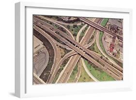 Freeway Cloverleaf from Above-null-Framed Art Print