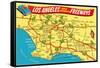 Freeway Map, Los Angeles, California-null-Framed Stretched Canvas