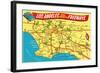 Freeway Map, Los Angeles, California-null-Framed Art Print