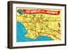 Freeway Map, Los Angeles, California-null-Framed Art Print