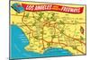 Freeway Map, Los Angeles, California-null-Mounted Art Print