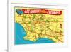 Freeway Map, Los Angeles, California-null-Framed Premium Giclee Print