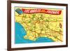 Freeway Map, Los Angeles, California-null-Framed Premium Giclee Print
