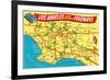 Freeway Map, Los Angeles, California-null-Framed Premium Giclee Print