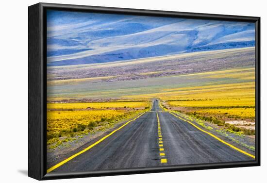 Freeway through Atacama Desert, San Pedro de Atacama, Antofagasta Region, Chile.-Keren Su-Framed Photographic Print