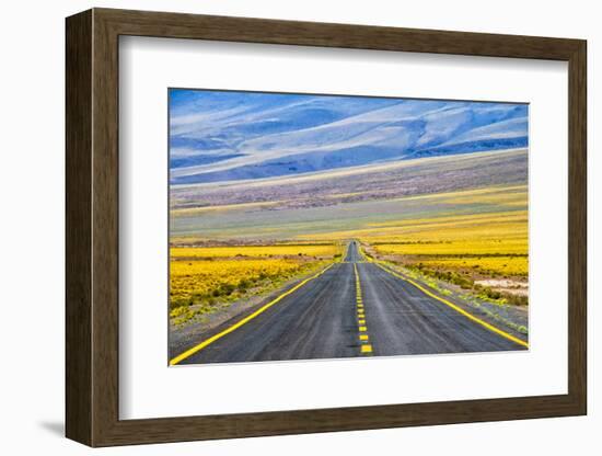 Freeway through Atacama Desert, San Pedro de Atacama, Antofagasta Region, Chile.-Keren Su-Framed Photographic Print