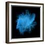 Freeze Motion of Blue Powder Exploding, Isolated on Black, Dark Background. Abstract Design of Whit-Bashutskyy-Framed Photographic Print