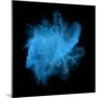 Freeze Motion of Blue Powder Exploding, Isolated on Black, Dark Background. Abstract Design of Whit-Bashutskyy-Mounted Photographic Print